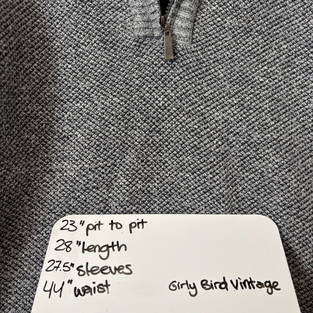 Stillwater Supply Co Mens XL Gray Knit Textured Sweater Quarter Zip Fleece Lined - Picture 7 of 7